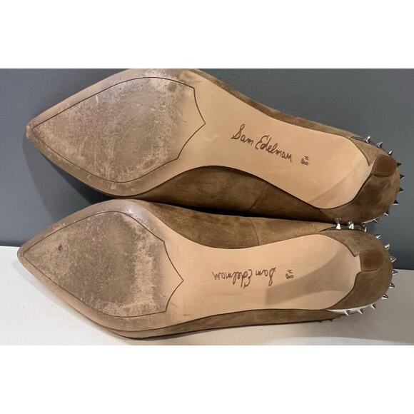 EUC Sam Edelman Heels With Spike Accents in Tan - Picture 4 of 6